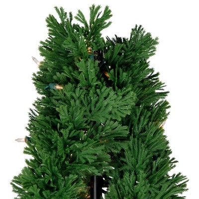  Northlight Real Touch™ Artificial Pre-Lit Cedar Double Spiral Topiary Tree, Clear Lights 4.5'