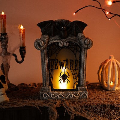  Northlight Lighted Flickering Beware Gravestone Halloween Decoration - 13.5" - LED Orange Light
