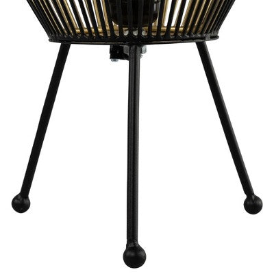  Northlight Oval Cage-Style Iron Table Lamp - 20" - Black And Gold