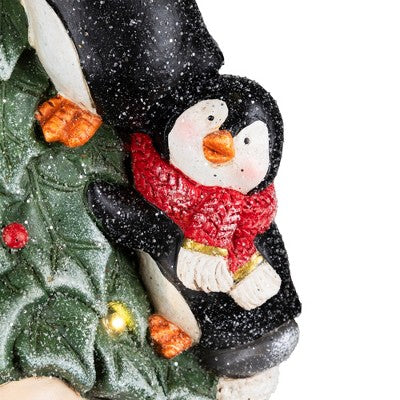  Northlight Lighted Gnome With Penguins Christmas Decoration -17" - Clear LED Lights