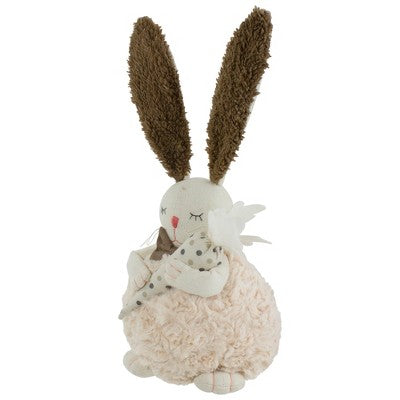  Northlight 14" Beige And Brown Plush Easter Bunny Rabbit Holding A Carrot Spring Figure