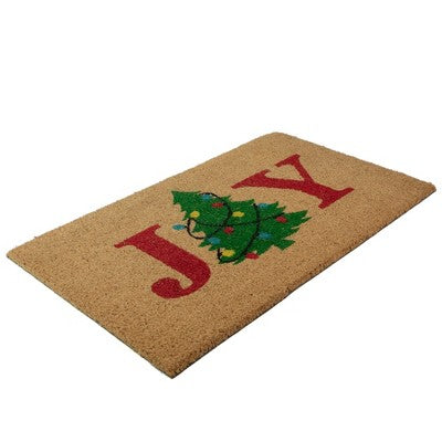  Northlight Natural Coir "Joy" Christmas Tree Doormat 18" X 30"
