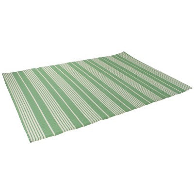  Northlight 4' X 6' Green And White Striped Rectangular Outdoor Area Rug