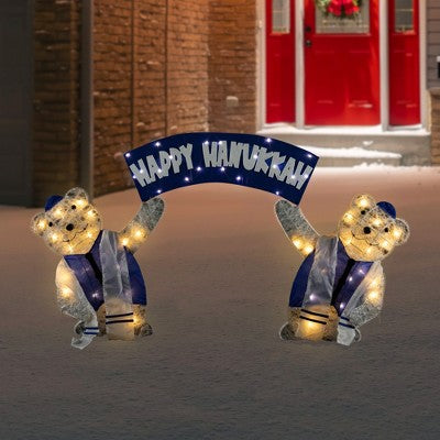 Northlight LED Lighted Polar Bear "Happy " Sign Outdoor Christmas Decoration - 30"