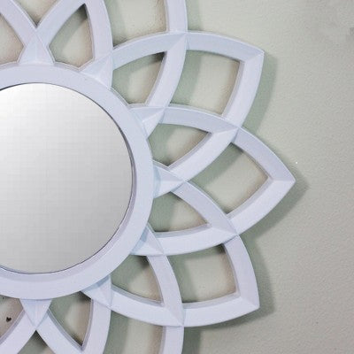  Northlight Set Of 3 Arched Floral Matte White Wall Mirrors 9.5"