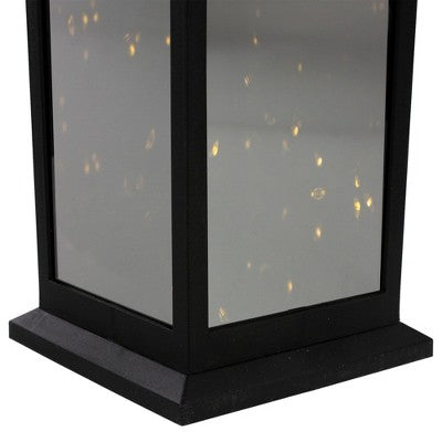  Northlight LED Lighted Flickering Candle Lantern - 12" - Black - Warm White Light