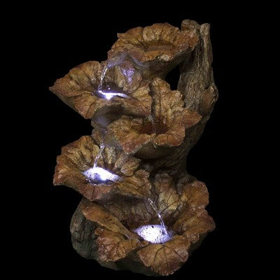  Northlight 21.75" LED Lighted Wood Design Outdoor Garden Water Fountain
