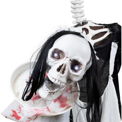  Northlight LED Lighted And Animated Skeleton Maid Head-in-Hand Halloween Figure - 57"