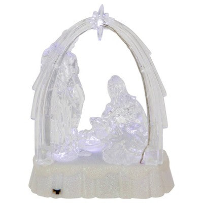  Northlight LED Lighted Musical Icy Crystal Nativity Scene Christmas Decoration - 7"