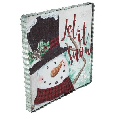  Northlight 12" LED Lighted 'Let It Snow' Snowman Christmas Canvas Wall Art