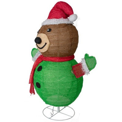  Northlight 25" Pop-up Bear Wearing Santa Hat Outdoor Christmas Decoration