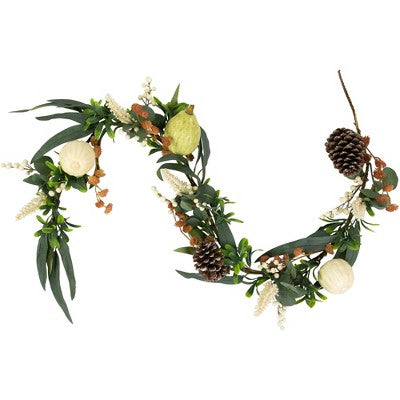  Northlight 5' X 6" Green Gourds And Foliage Artificial Fall Harvest Garland - Unlit