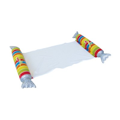  Northlight 57" Inflatable Striped Candy Mesh Swimming Pool Water Hammock