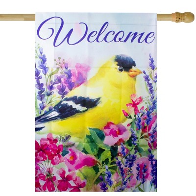  Northlight Welcome Yellow Finch Spring Outdoor House Flag 28" X 40"