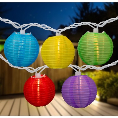  Northlight Round Lantern Indoor Outdoor Patio String Light Set - 7.25' White Wire - 10ct