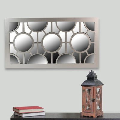  Northlight 25.25" Metallic Gray Rectangular Geometric Wall Mirror