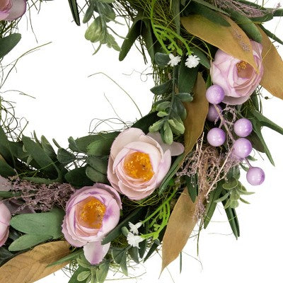  Northlight Artificial Mixed Floral And Greenery Spring Wreath - 13" - Purple