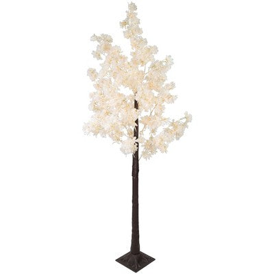  Northlight 6' LED Lighted White Floral Artificial Tree - Warm White Lights
