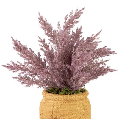  Northlight 12" Artificial Purple Cypress Plant In A Ceramic Pot