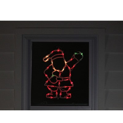  Northlight Lighted Waving Santa Christmas Window Silhouette - 13" - Multicolor Lights