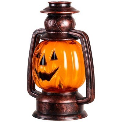  Northlight 16.5" Halloween Flickering Pumpkin Lantern Pathway Markers 3ct - Orange/Black