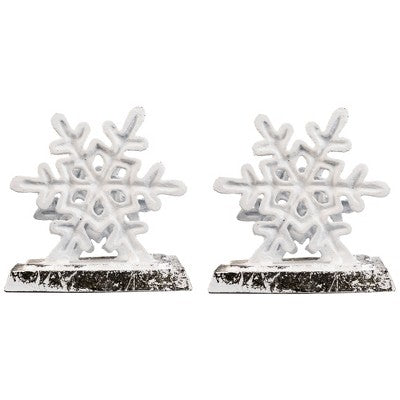  Northlight Double Snowflake Christmas Stocking Holders - 4.75" - Silver - Set Of 2