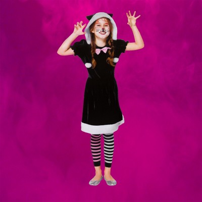  Northlight Black And White Girls Cat Children's Halloween Costume - Medium - 4-6 Years