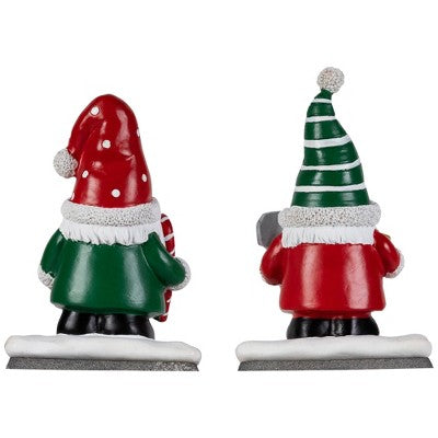  Northlight Santa Gnomes Christmas Stocking Holders - 6.25" - Set Of 2