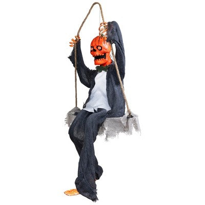  Northlight Animated Swinging Pumpkin Man Halloween Decoration - 30"