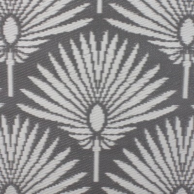  Northlight 4' X 6' Gray And White Fan Leaf Rectangular Outdoor Area Rug