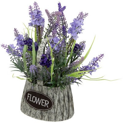  Northlight Lavender Bouquet In "Flower" Spring Basket With Handle - 12"