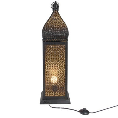  Northlight 30.5" Black And Gold Moroccan Style Lantern Floor Lamp