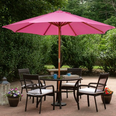  Northlight Outdoor Patio Market Umbrella With Wooden Pole - 8.5' - Pink