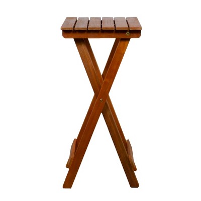  Northlight 26" Light Brown Acacia Wood Outdoor Folding Accent Table