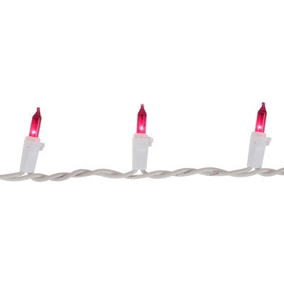  Northlight Mini Incandescent Christmas Lights - Pink - 7' White Wire - 35ct