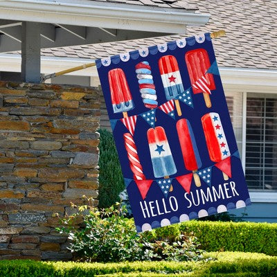  Northlight Hello Summer Americana Popsicle Garden Flag 28" X 40"