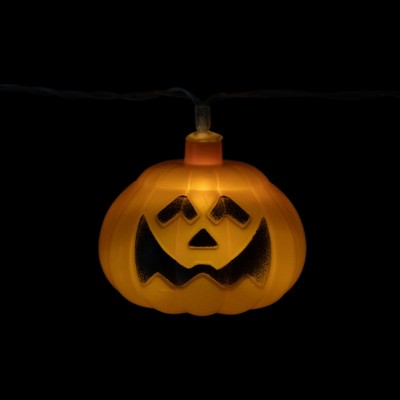  Northlight 10 Ct LED Pumpkin Halloween Warm White Light Set - 4' Clear Wire