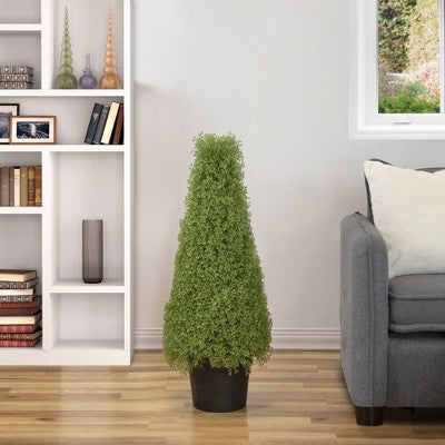  Northlight 3' Artificial Boxwood Cone Topiary Tree With Round Pot, Unlit