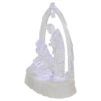  Northlight LED Lighted Musical Icy Crystal Nativity Scene Christmas Decoration - 7"