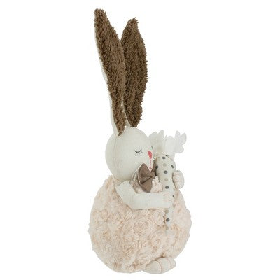 Northlight 14" Beige And Brown Plush Easter Bunny Rabbit Holding A Carrot Spring Figure