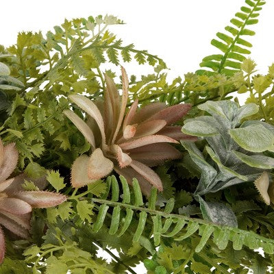  Northlight Fern And Succulents Artificial Spring Teardrop Swag - 28"