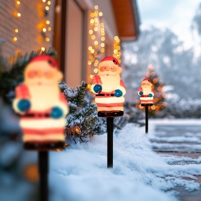  Northlight Lighted Santa Claus Christmas Pathway Markers - 16" - Set Of 4