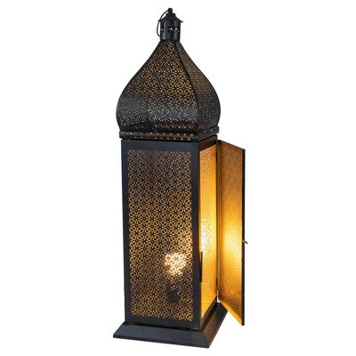 Northlight 30.5" Black And Gold Moroccan Style Lantern Floor Lamp