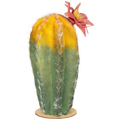  Northlight 8.5" Flowering Cactus Artificial Plant Table Top Decoration - Green/Yellow