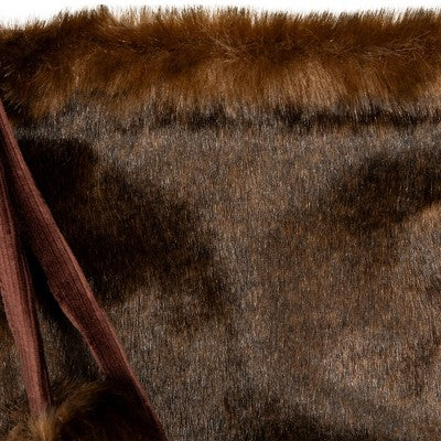  Northlight Mink Faux Fur Christmas Stocking With Pom Poms - 20.5" - Brown