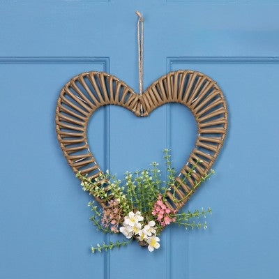  Northlight Wrapped Floral Heart Spring Decoration - 12"