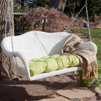  Northlight 28" X 50" Hand Woven Wicker Outdoor Porch Swing - White
