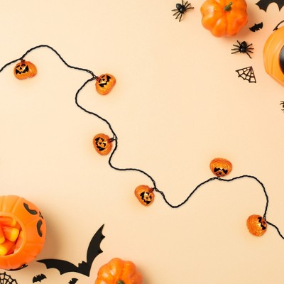  Northlight Jack O Lantern Halloween Lights - 7.5' Black Wire - 10ct