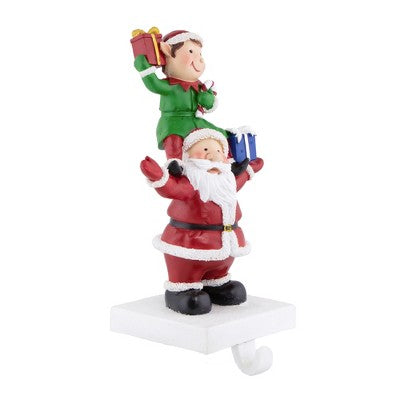  Northlight 8.75" Santa And Elf Christmas Stocking Holder