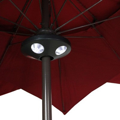  Northlight 8" Black 4-Panel Patio Umbrella Light With 20 LED's